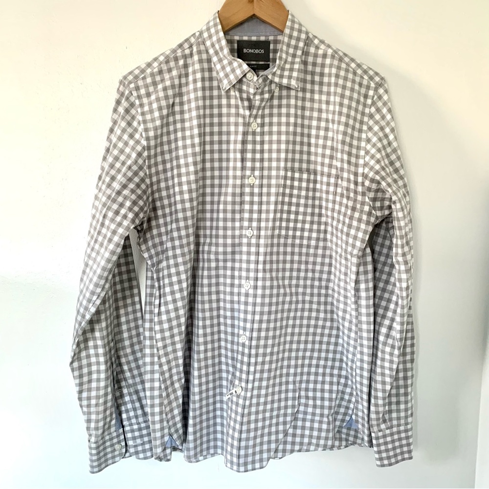 Bonobos Slim Fit Gray Check Shirt